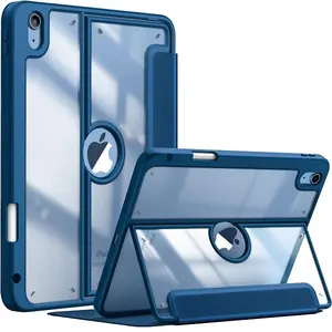 Fintie Multi-Angle Viewing Case for 2025 iPad A16 Chip 11th Gen & iPad 10th Gen, Clear Back, Soft TPU Bumper, Built-in Pencil Holder, Auto-On/Off