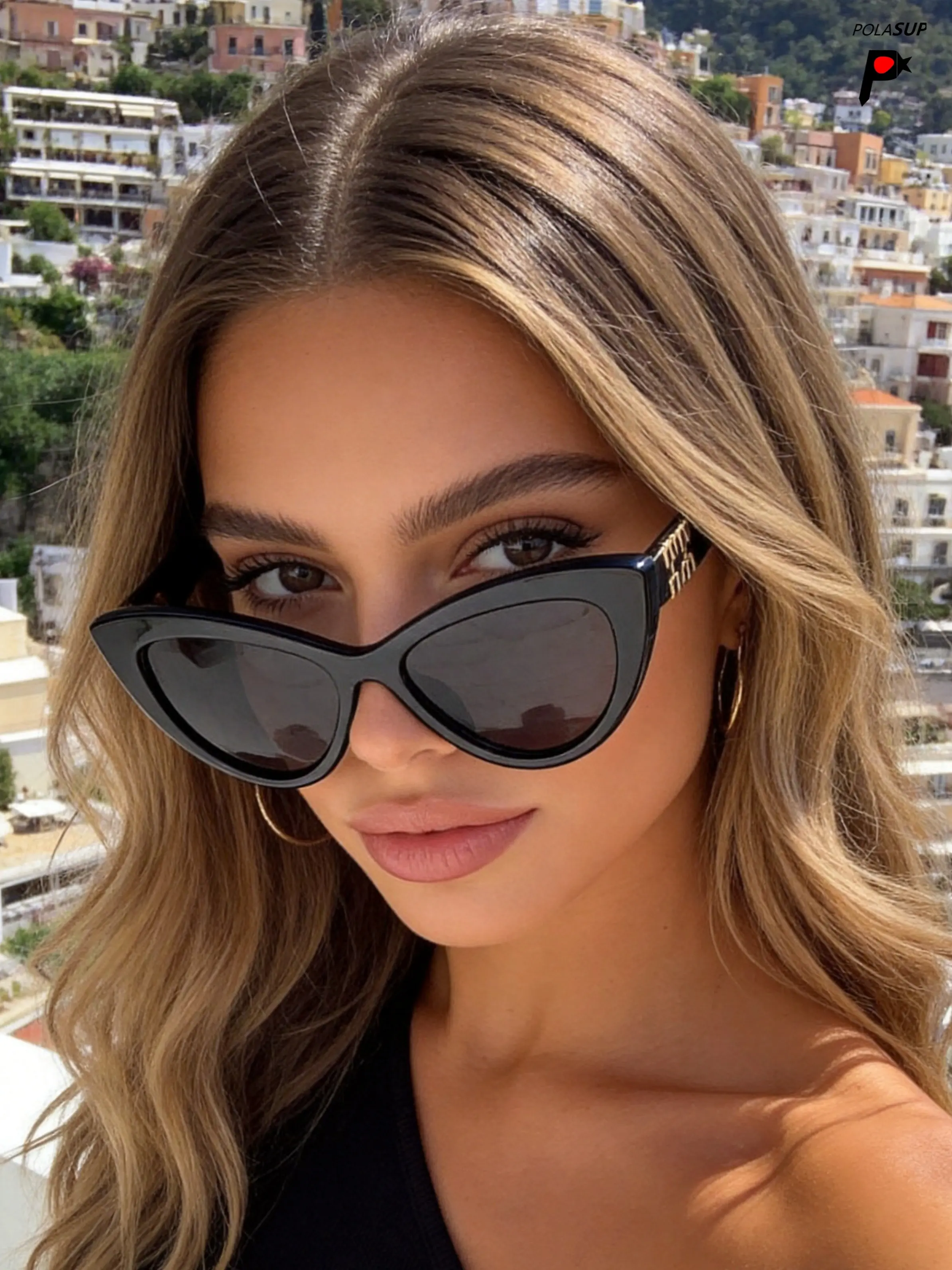 Women's Geometric Pattern Letter Cat Eye Sunglasses, Casual Boho Vintage Party Glasses, Cute Sexy Street Style, UV Protection, Fashion Trend, Fashionable Sunglasses, Summer Sunglasses, Summer Trendy Sunglasses