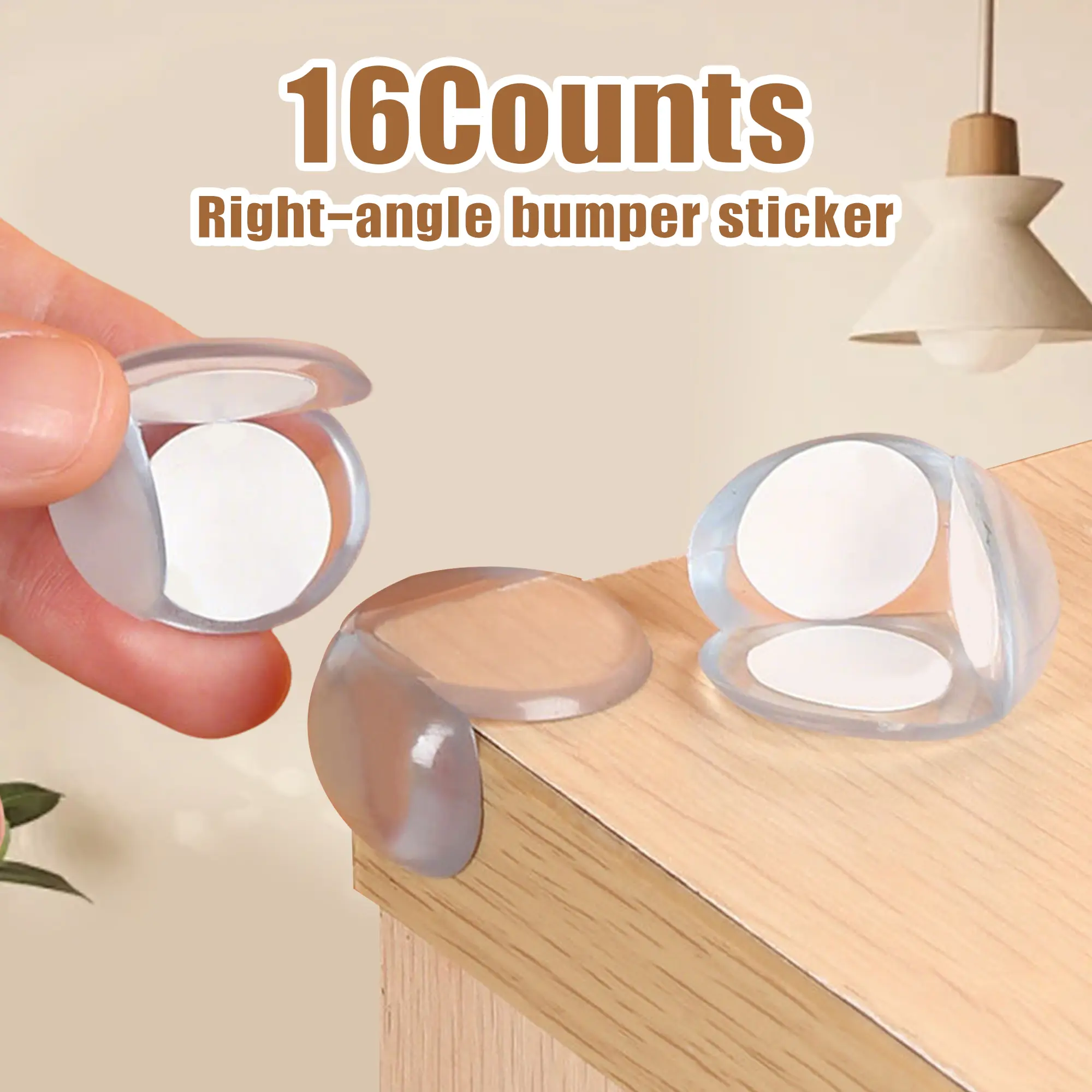 16-Count Transparent Round PVC Furniture Safety Corner Protectors, Super Adhesive Premium Pads for Sharp Edges - Anti-Impact Coverage, Concrete, Fits Wood, Glass, Marble, Metal, Works Across Multiple Surfaces, Keep Original Appearance