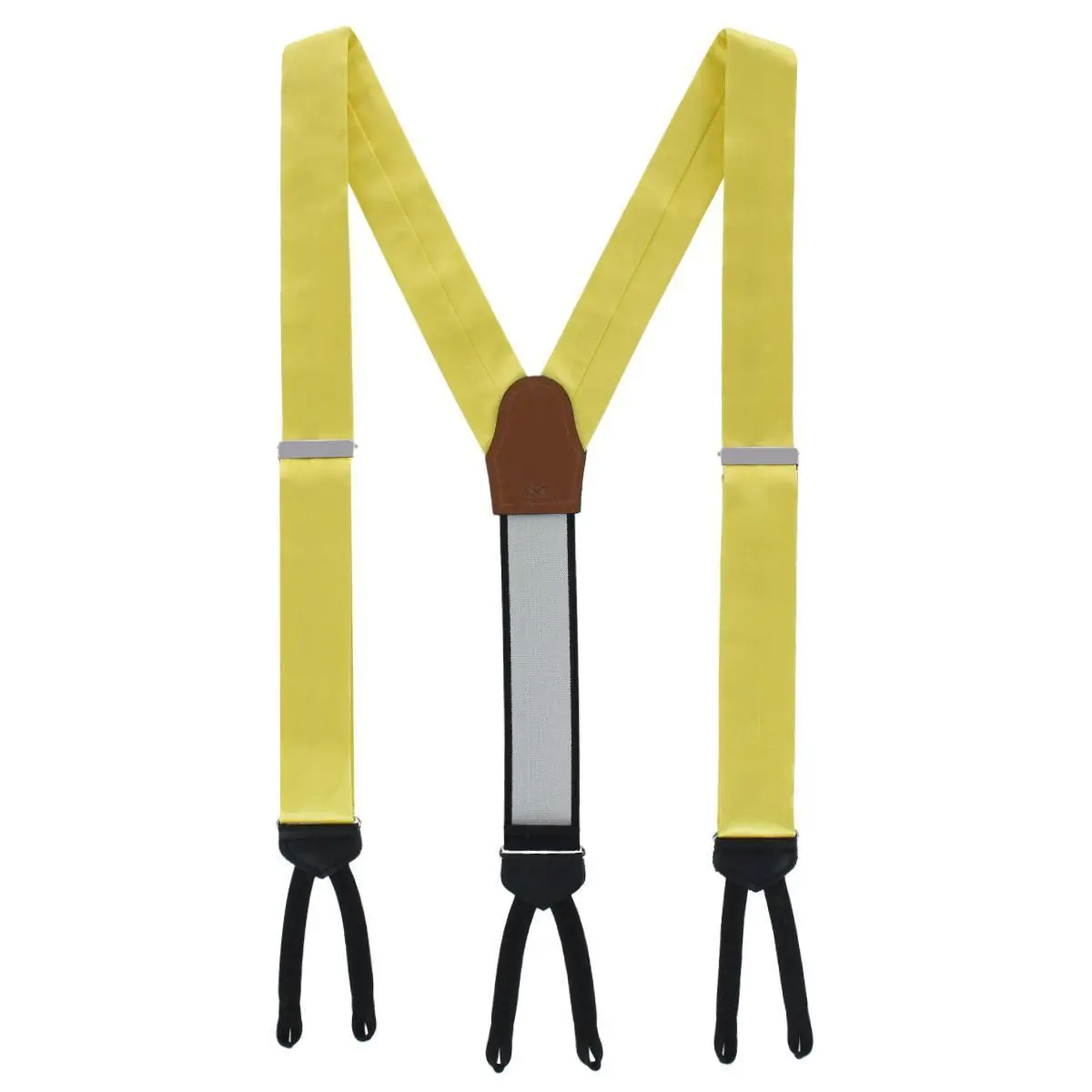 Trafalgar Men's Sutton Solid Color Silk Formal Adjustable Y-Back Button-End Suspenders, 33-48 Inches, 38mm Width, Bold Color Options