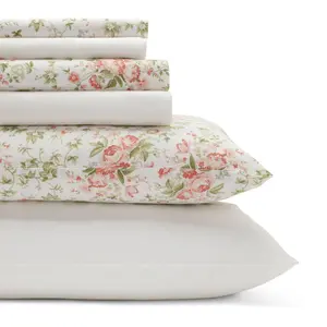 Laura Ashley Marissa - Cotton Red King Sheet Set