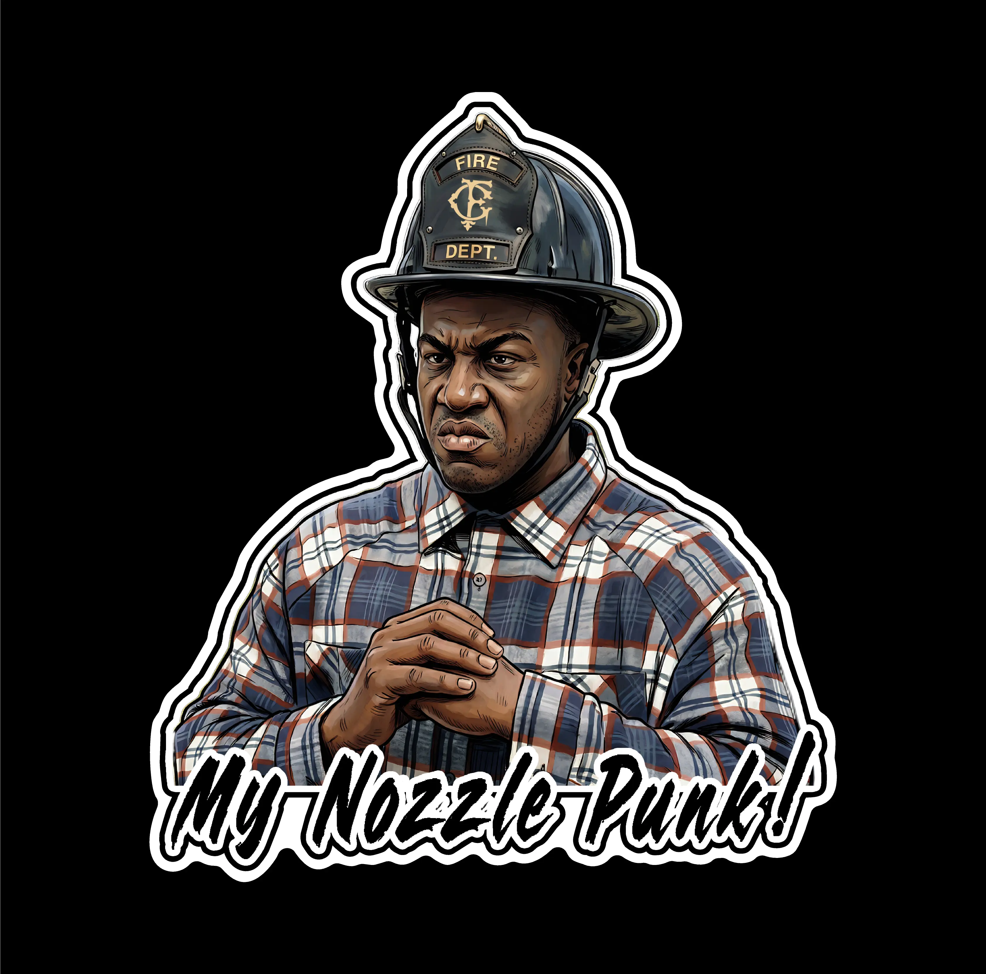 Firefighter Deebo My Nozzle Punk?  (two decals 2.5") Stickers