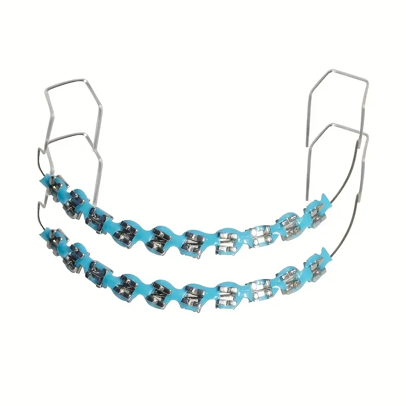 Temporary braces 2pcs 1 set of stylishzipper decoration, novel upper andlower jaw hooks, colored plasticorthodontic accessories for teenagersand adults Oral black accent oral use stainlessl  Fake Teeth