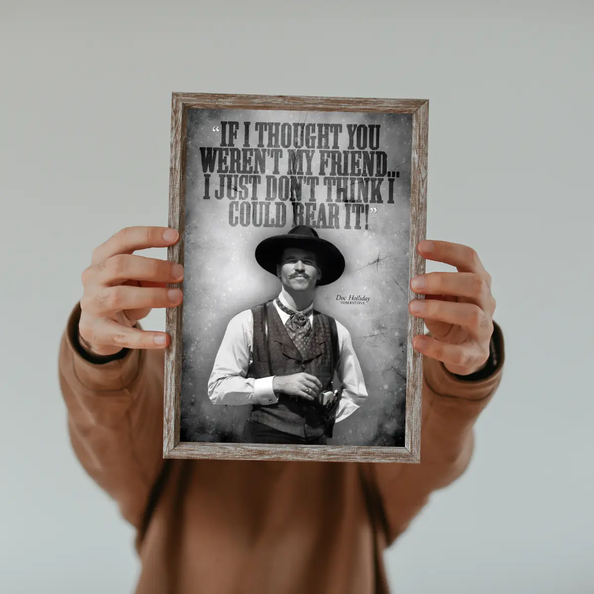 Unframed Poster – Frame Not Included – Doc Holliday Tombstone Friend Quote Poster - Val Kilmer Cowboy Portrait, Classic Western Movie Home Decor Wall Art Aesthetic Print