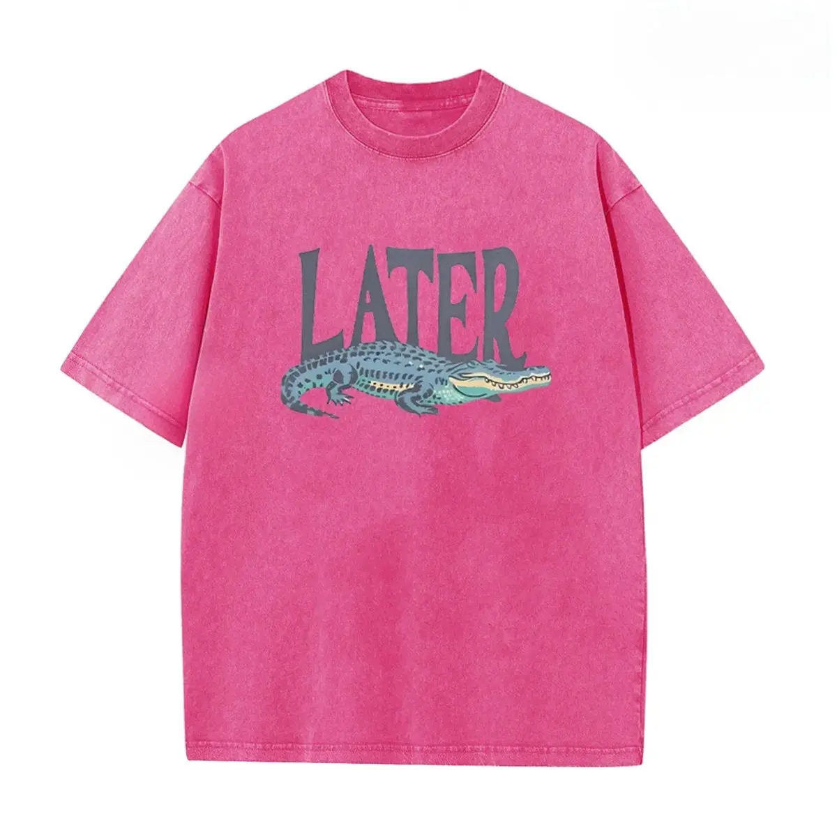 Women's Acid Washed Graphic T-Shirt, Casual Cotton Top with a Relaxed Fit and Short Sleeves for Everyday Summer Wear, Print T-Shirt