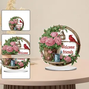 2D Flat Print DIY Table Top Diamond Painting Ornament Kits Diamond Painting Desktop Ornaments Kit 5D DIY Diamond Art Tabletop Decorations for Home Office Desktop Decor
