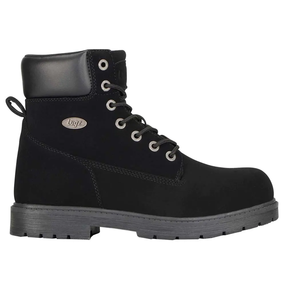 Lugz Mens Brace Hi Fleece Round Toe Lace Up Casual Boots Ankle - Black Lugz Mens Brace Hi Fleece Round Toe Lace Up Casual Boots Ankle - Black