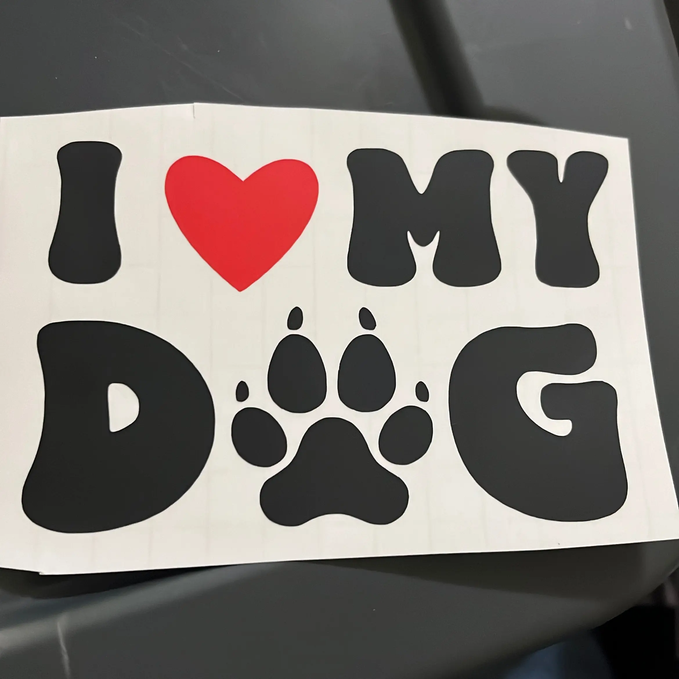 3 pack  I love my dog decals/stickers. (Come in random colors)