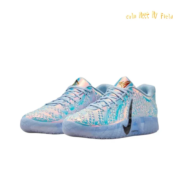 Stretchy Breathable Holographic Knit Textile Lifestyle Footwear Pastel Cyan Pink Iridescent Tone Clear Light Blue Crystal Rubber Traction Outsole For All-Day City Commute & Soft Aesthetic Weekend Urban Hangouts
