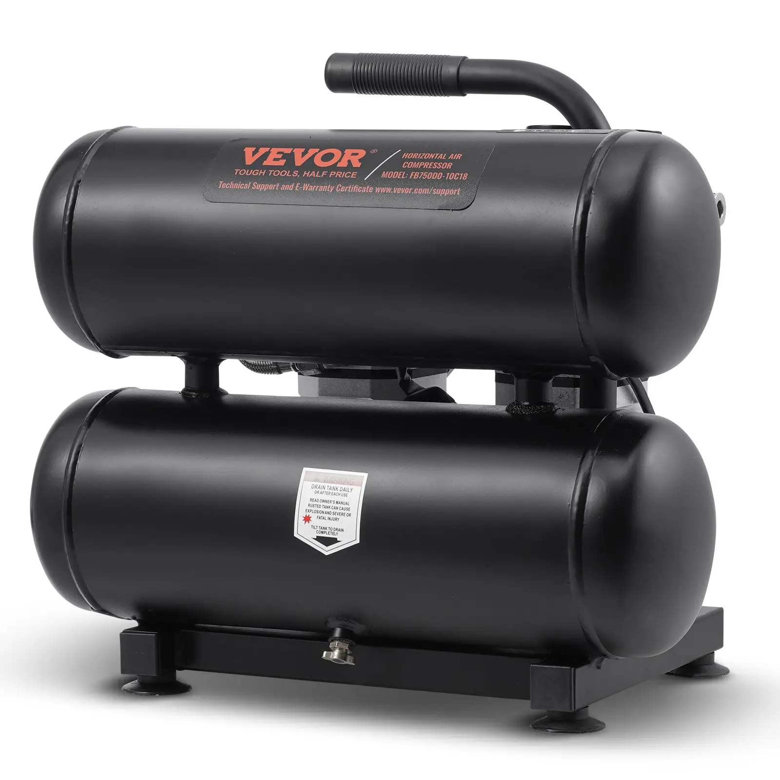 【Summerfinds】VEVOR Air Compressor Compact Portable Oil Free Compressor 4.6 Gallon 90 PSI