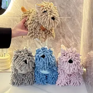 Adorable Puppy-Shaped Hand  Reusable Soft Absorbent for Kitchen Bathroom Wall-Hanging Convenience Skin-Friendly Cute Design dry wipe bath large towel home hotel use wash cloth people