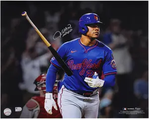 Juan Soto New York Mets Autographed 16" x 20" Home Run Bat Flip Spotlight Photograph - Fanatics Authentic Certified