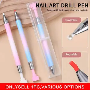 Macaron Gradient Diamond Painting Pen Nail Dotting Pen Tool For Rhinestone Gradient PVC Holder Diamond Manicure Suction Rotary Rhinestone Picker Nail Art Rhinestones Tools