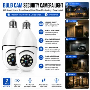 "Bulb Cam Security Camera Light – HD Smart Home Surveillance, Real-Time Monitoring, Easy Install, Weatherproof, Indoor/Outdoor Security, Protect Your Home & Loved Ones, 2-Pack Deal"