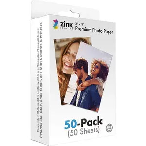 2"X3" Premium Instant Photo Paper (50 Pack) Compatible with Polaroid Snap, Snap Touch, Zip and Mint Cameras and Printers Accessories Handle Picture Smartphone Durable