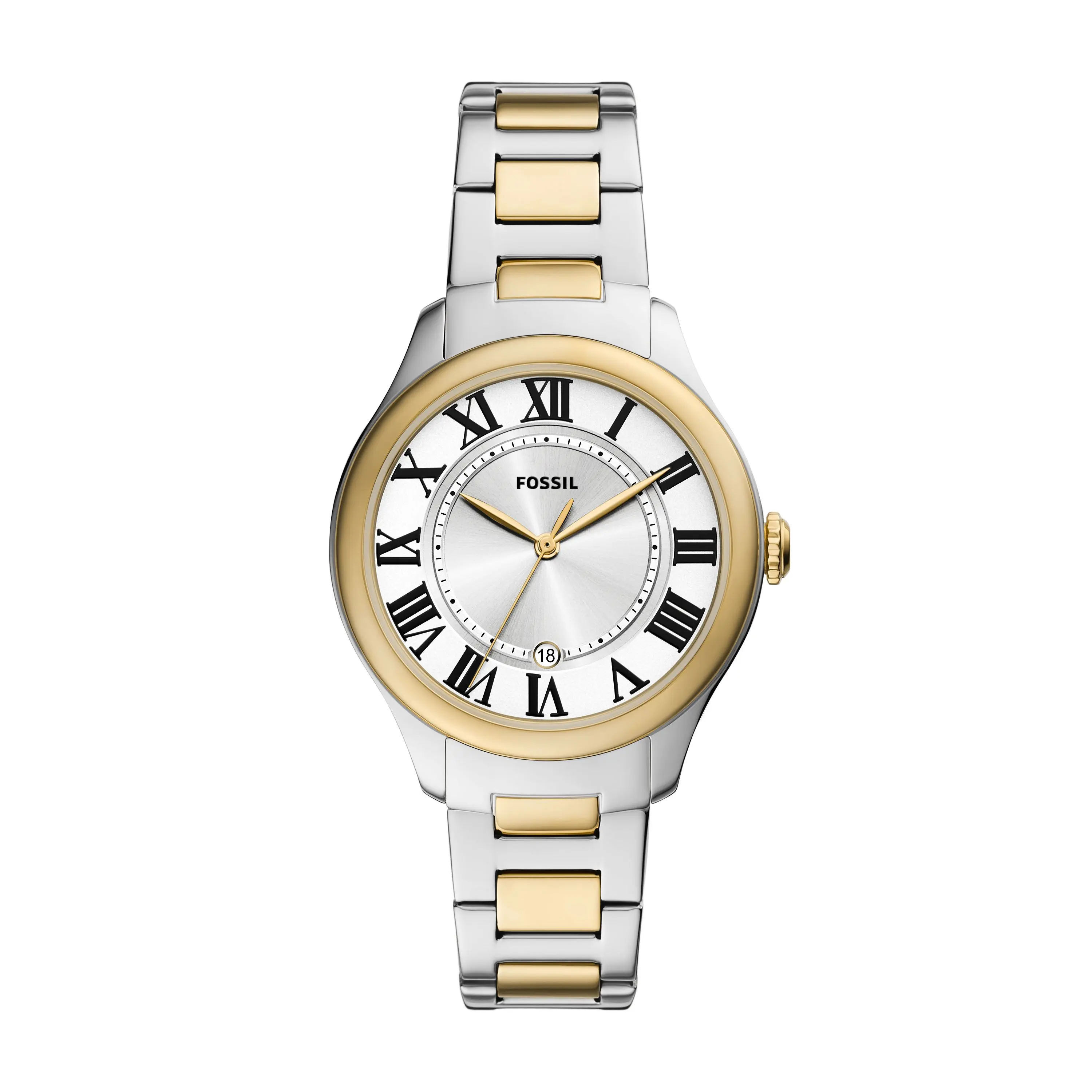 Fossil Women's Gilmore 38mm Three-Hand Date, Two-Tone Stainless Steel Watch