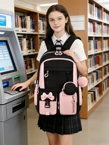 Large Capacity Bow Backpack & Handbag Storage Bag Set, Lightweight Teen Laptop Backpack with Tablet Compartment, Ideal for Travel & Daily Use, Bookbag, Backpacks for School