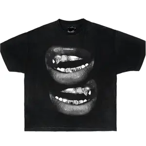 Grin Fang Mouth Garment-Dyed Boxy Shirt