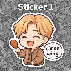 [DIE-CUT STICKER] Cute Come on Wing Sticker, Cute Die-cut Sticker, Member Sticker