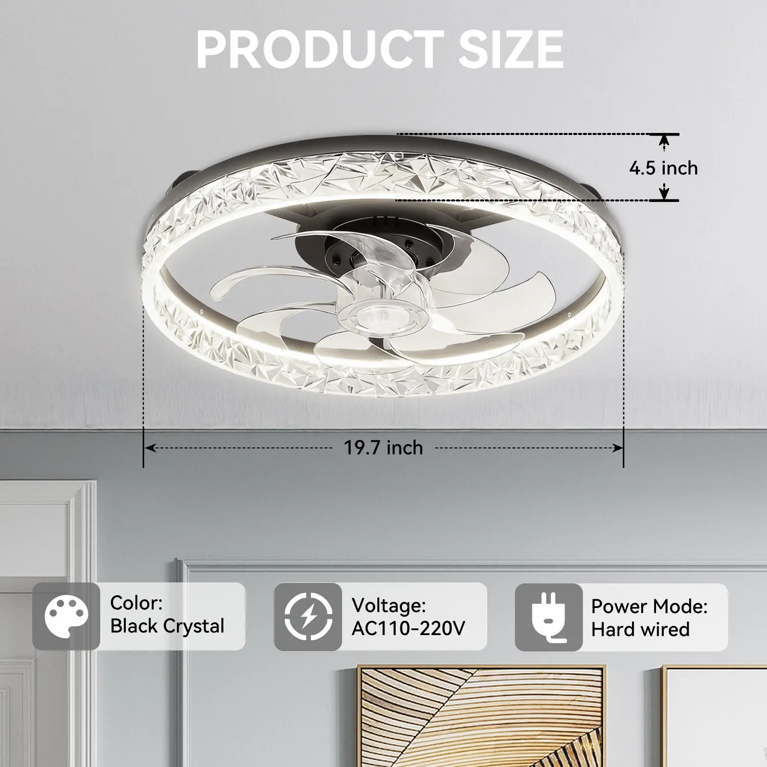 GALENTAL Cristais Multifunctional Ceiling Fan with Light, Remote Control/APP, 6 Wind Speeds, Timing Function, Reversible DC Motor, Adjustable Brightness & 3 Color Temperatures, Low Noise for Living Room, Bedroom, Study, Summervibes GALENTAL Cristais Multifunctional Ceiling Fan with Light, Remote Control/APP, 6 Wind Speeds, Timing Function, Reversible DC Motor, Adjustable Brightness & 3 Color Temperatures, Low Noise for Living Room, Bedroom, Study, Summervibes