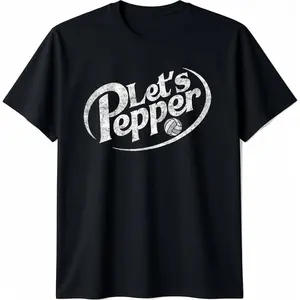 100% Cotton Unisex Volleyball Let's Pepper Practice Distressed Design Round Neck Short Sleeve T-Shirt Women's Men Graphic Tee