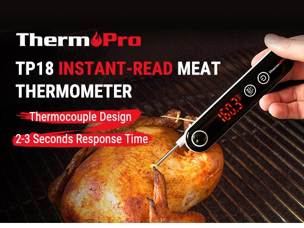 ThermoPro Ultra Fast Thermocouple Digital Instant Read Meat Thermometer with Lock Function & Large Backlit Display for Grilling BBQ Smoker Oven & Kitchen Cooking