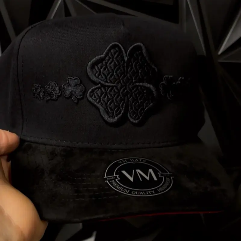 VM HALL Premium Quality Black Clover Embroidered Snapback Hat for Men Women