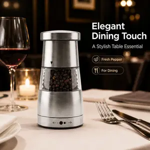 Adjustable Manual Black Pepper Mill, Creative Kitchen Utensil for Pepper Powder Seasoning, Utensils