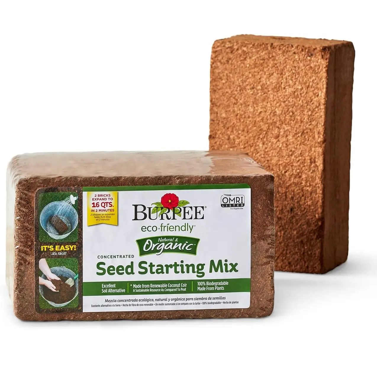 Burpee Organic Coconut Coir Concentrated Seed Starting Mix, 16 Quart