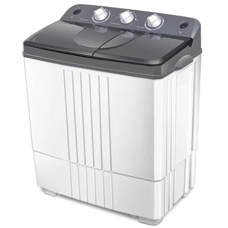 Costway 20 lbs Portable Semi-Automatic Twin-tub Washing Machine Costway 20 lbs Portable Semi-Automatic Twin-tub Washing Machine