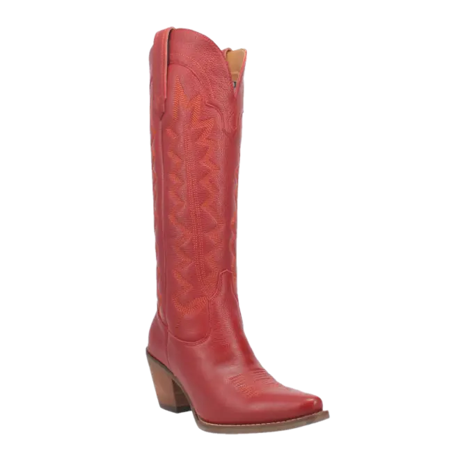 Dingo Ladies High Cotton 16" Western Red Leather Boots DI936-RD