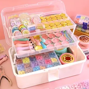 Three-Layer Multi-Purpose Storage Box, Foldable Tool Box, Sewing Art Craft Box, Scrapbook Stamp Organizer, Hair Clip Nail Jewelry Holder, Collapsible Storage Boxes