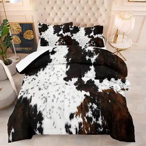 Cow Print Comforter Set, 1 Count Soft Comfortable Comforter & 1/2 Counts Pillowcase without Filler, Bedding Supplies for Home Bedroom, Bed Sets
