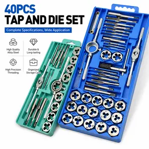 High-Quality Tap & Die Set – Manual Screw Threading Tool Kit with Wrenches, Drill Bits, and Multiple Sizes for DIY & Metalwork