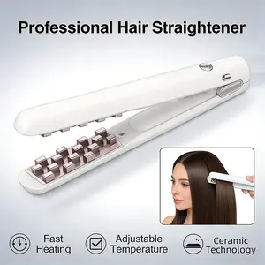 Wireless Charging Hair Straightener Clip, Unisex, Travel Portable, Multifunctional for Both Curling and Straightening, Mini Volumizing Clip