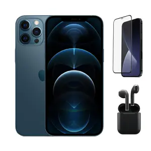 Refurbished iPhone 12 Pro (Unlocked)-Acceptable Condition Bundle with Wireless Earbuds, Screen Protector & 1 Year Warranty