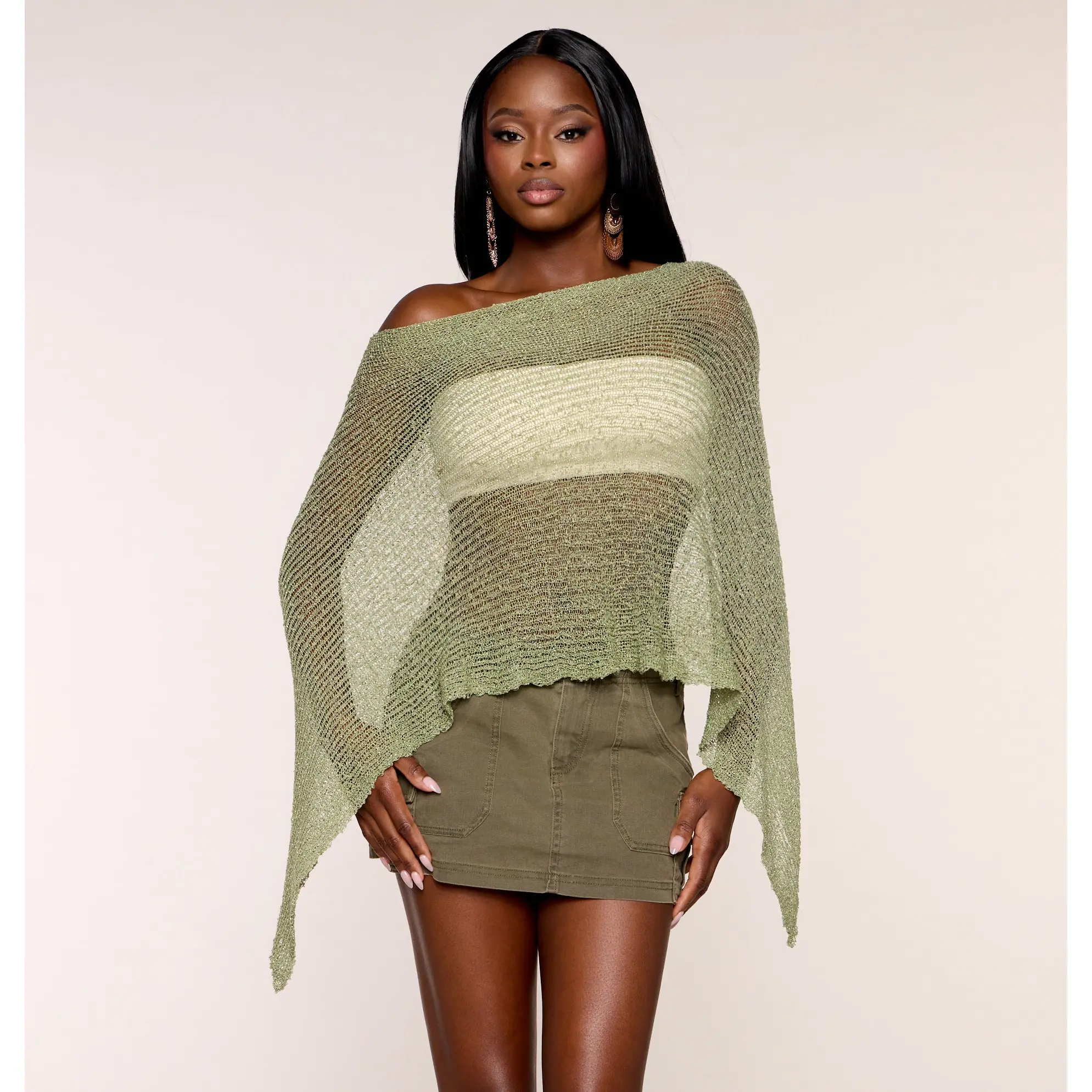 Sunkissed Stroll Knit Poncho
