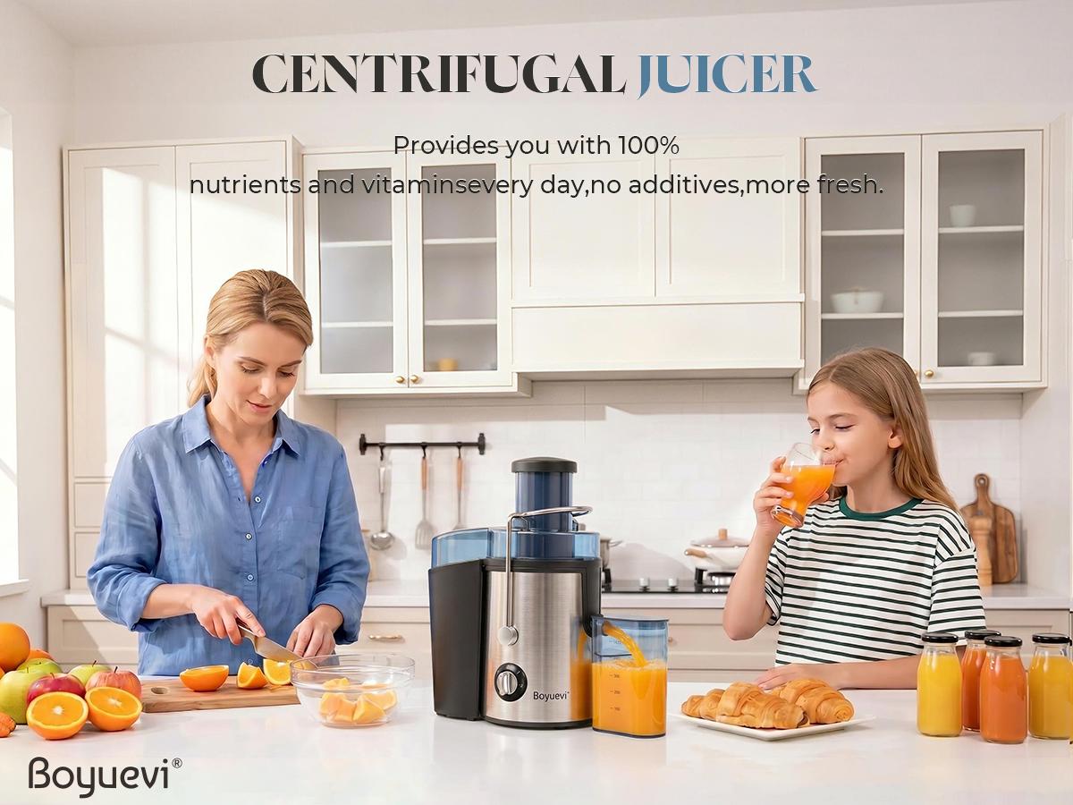 BOYUEVI-800W Home Use Multi-function Electric Juicer with 3" Feed Chute for Whole Fruits and Veg, Centrifugal Juicer with 30 oz. Juice Jug,BPA-Free, Easy to Clean BOYUEVI-800W Home Use Multi-function Electric Juicer with 3" Feed Chute for Whole Fruits and Veg, Centrifugal Juicer with 30 oz. Juice Jug,BPA-Free, Easy to Clean