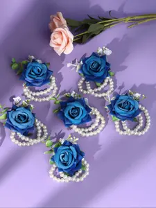 Faux Pearl & Flower Decorated Wrist Corsages, Elegant Wrist Corsages for Wedding Bridal Party Formal Occasions, Wedding Accessories for Women, Corsage Prom
