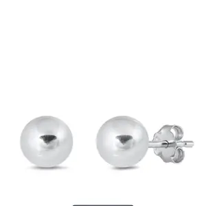 Sterling Silver 925 Ball Stud Earrings 10mm 9mm 7mm 6mm Ball Jewelry