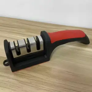 Professional 3-stage Knife Sharpening Tool With Soft Grip Handle Kitchen Knife Sharpeners Kitchen Knife Accessories Multi-Stage Handheld