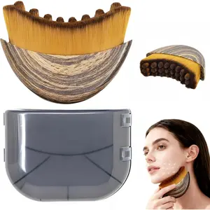 Facial Lymphatic Contour Dry Brush - 2-Piece Lightweight Gentle Lymphatic Drainage Massager, Double Chin Reducer for Jawline Sculpting, Normal Skin Precisely Fitting Anti-Aging Skincare Tool to Relieve Fatigue, summervibes summervibes