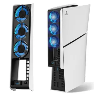 Cooling Fan for PS5 Slim, Upgraded Quiet Cooler Fan with LED Light for PS5 Slim Console Digital & Discs Edition