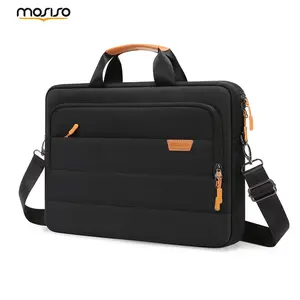 MOSISO 16 in Tech Laptop Bag, Business Work Messenger Briefcase with Shoulder Strap, Large-Capacity Multi-Pocket Computer Bag for Office Travel, Black, Tech Laptop Bags