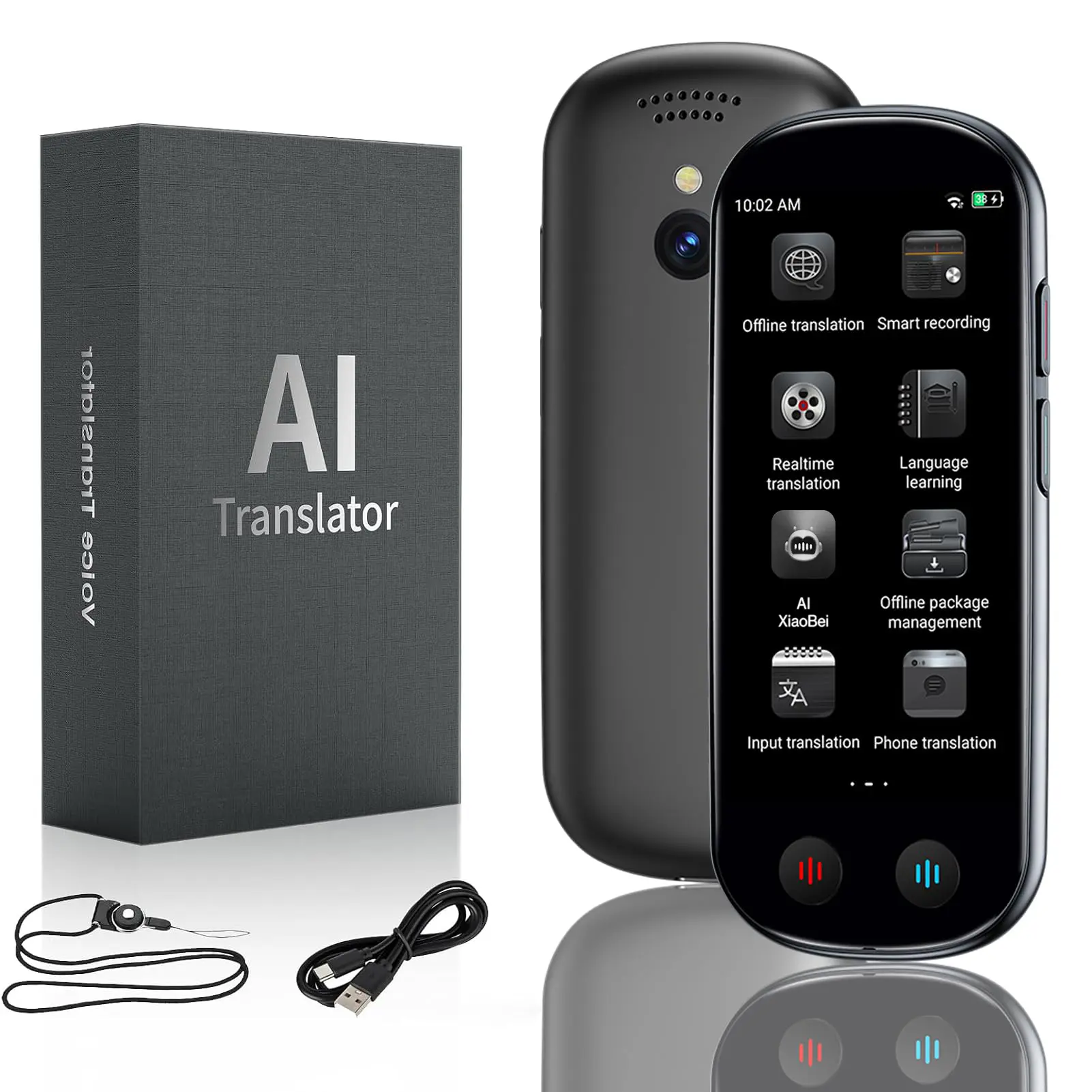 FancyDove AI Translator Device, 149-Language Real-Time 2-Way Support, Voice & Photo Translation for Travel, Business & Study