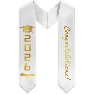 EastJia Made in USA Class of 2026 Graduation Cap & Stole Set, Elegant Polyester Sash, Reusable Washable Ceremony Accessory, Class of 2026 Gift, Festive Party Decor, Class Of 2026 Gifts