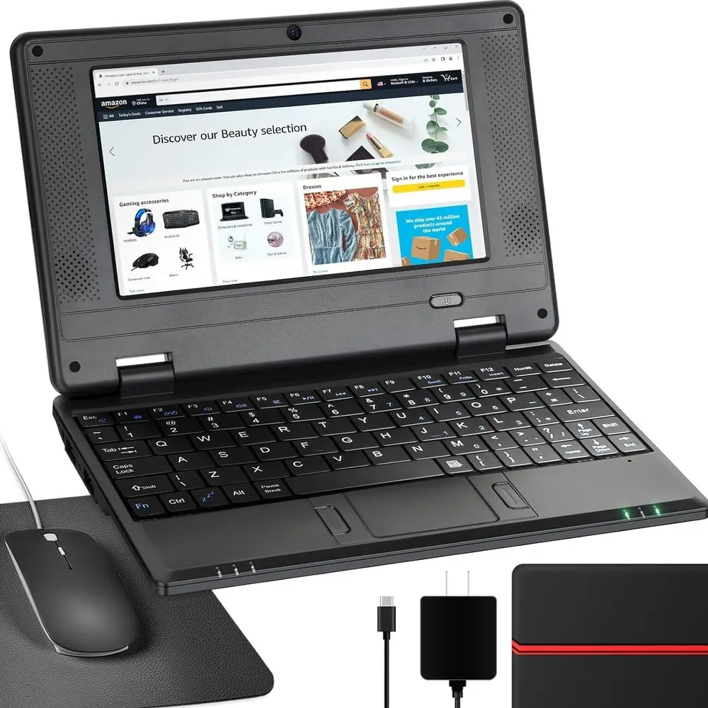 Portable Laptop Computer 7'' IPS Quad Core Android 12.0 Netbook Wi-Fi For Kid-black Portable Laptop Computer 7'' IPS Quad Core Android 12.0 Netbook Wi-Fi For Kid-black