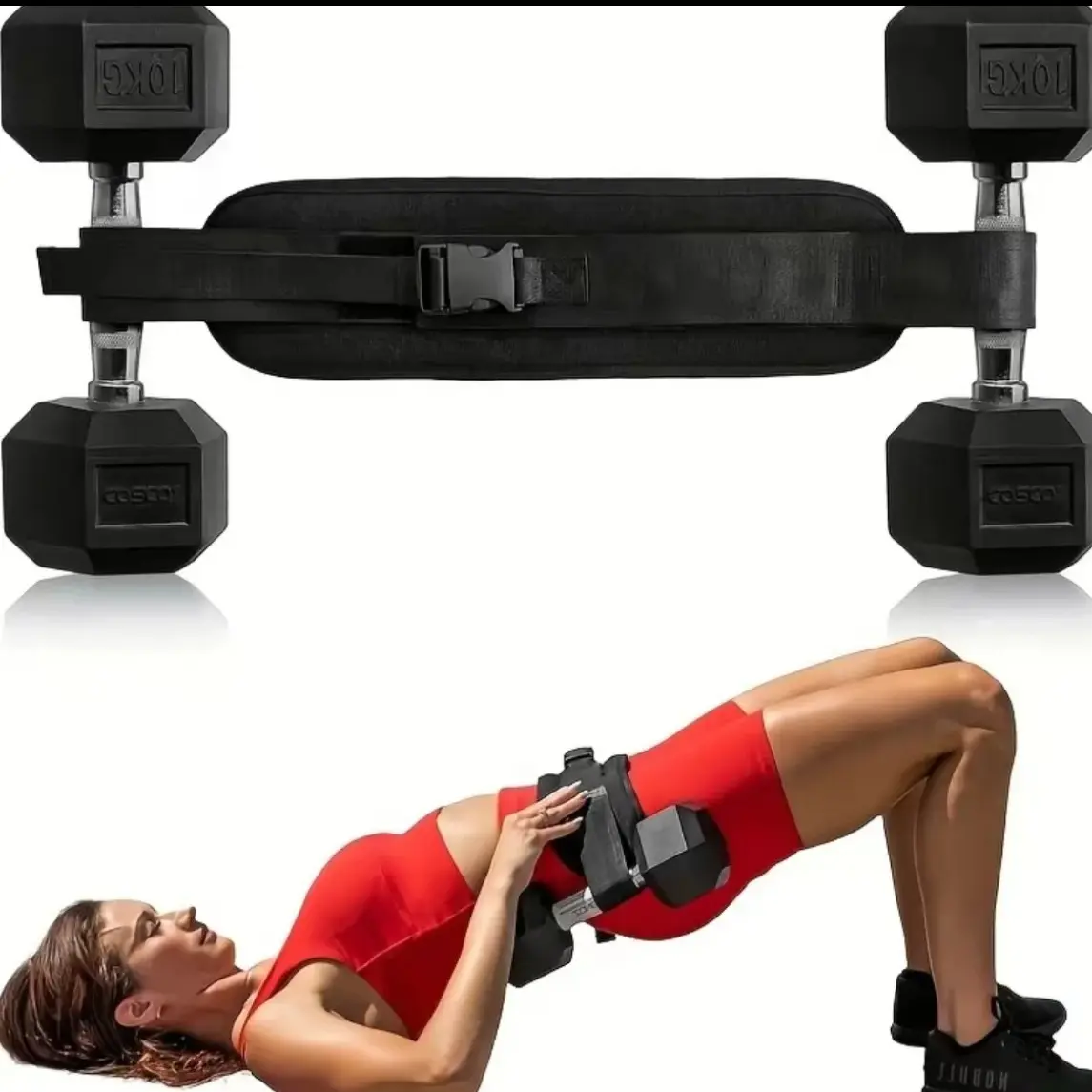 Hip Thrust Adjustable Resistance Weight Belt for Home Workouts, Kettlebell Training & Butt Shaping with summer