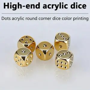 5-Piece Electroplated Plastic Dice Set, High-Quality Durable D6 Round Dice for Party Games, Essential for Club Parties