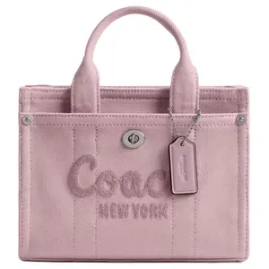 COACH Cargo 20 Denim Tote Bag with Logo Print for Women in Pink